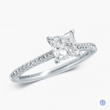 Tacori 18k White Gold 1.03ct Lab Created Diamond Petite Crescent Engagement Ring