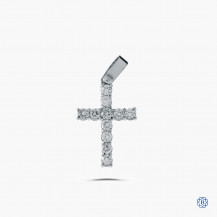 14k white gold and diamond cross pendant