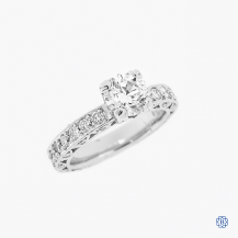 Platinum Tacori Lab-Created Classic Crescent 1.04ct Diamond Engagement Ring