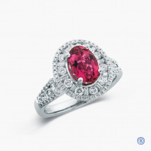 14k white gold 1.28ct tourmaline and diamond ring