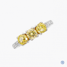 14k white gold yellow diamond ring