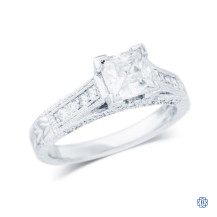 14k white gold 1.24ct moissanite and diamond engagement ring