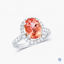 14kt White Gold Imperial Topaz and Diamond Ring