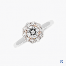 14k white and rose gold 0.45ct light pink diamond engagement ring