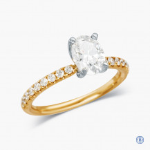 14k yellow and white gold 0.96ct diamond engagement ring