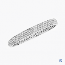 14k white gold and diamond hinged bangle bracelet