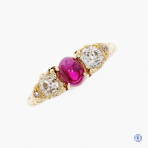 18k yellow gold ruby and diamond ring
