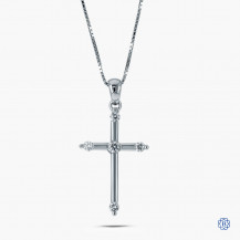 18kt White Gold and Diamond Cross Pendant with Chain