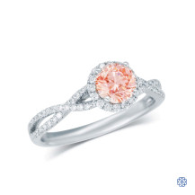 14kt White Gold 0.65ct Lab Created Pink Diamond Engagement Ring
