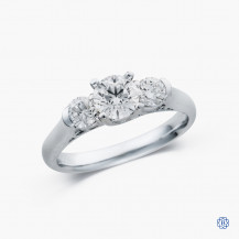 14k white gold 1.12ct three diamond engagement ring