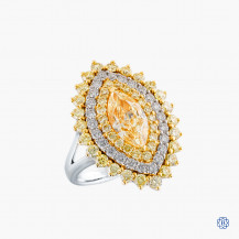 18kt White and Yellow Gold Custom Made Lady's Marquise Shaped 2.04ct Fancy Yellow Diamond