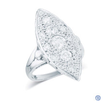 14k white gold and diamond cluster style ring