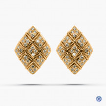 18k yellow gold 3.00cts diamond earrings