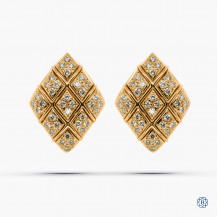 18k yellow gold 3.00cts diamond earrings