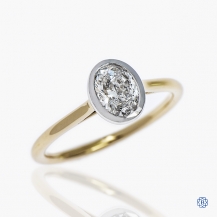 14k yellow and white gold diamond solitaire engagement ring