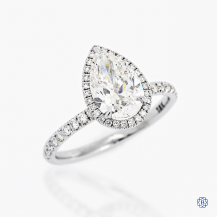 18k white gold 1.50ct diamond halo design engagement ring