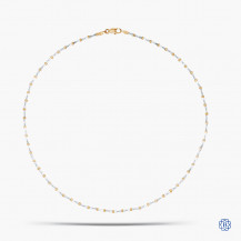 14k White and Yellow Gold Station Bead Chain
