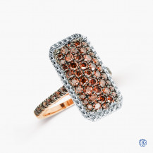 Sterling Silver Rose Gold Plated brown diamond ring