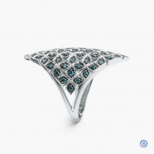 Sterling Silver 1.04ct Blue Diamond Ring