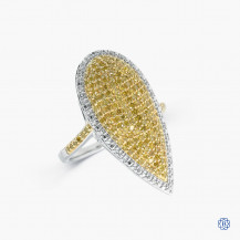 Sterling Silver Yellow Diamond Ring
