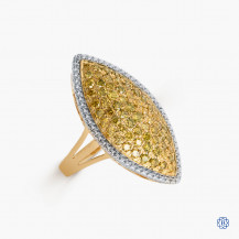 Sterling Silver Yellow Gold Plated Yellow Diamond Ring
