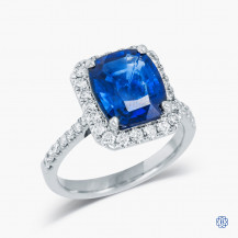 14kt White Gold 3.66ct Sapphire and Diamond Ring