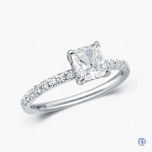 18k White Gold 1.00ct Maple Leaf Diamond Engagement Ring