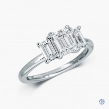 18kt white gold 1.02ct Maple Leaf Diamond Diamond three-stone engagement ring