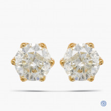 14kt Yellow Gold 2.06ct Maple Leaf Diamond Stud Earrings