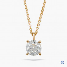 14kt Yellow Gold 1.50ct Lab Created Diamond Pendant with Chain