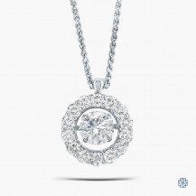 14kt White Gold 0.70ct Maple Leaf Diamond Pendant with Chain