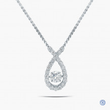 14kt White Gold 0.70ct Maple Leaf Diamond Pendant with Chain