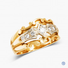 10k Yellow and White Gold Diamond Ring