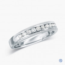 14k White Gold and Diamond Band