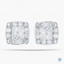 14kt White Gold Maple Leaf Diamond Earrings