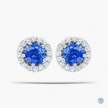 18kt White Gold Sapphire and Diamond Stud Earrings