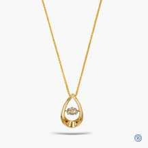 14kt Yellow Gold Maple Leaf Diamond Necklace