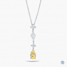 14kt White and Yellow Gold Lady's 17'' Chain with 0.67ct Fancy Yellow Maple Leaf Diamond and Diamond Pendant