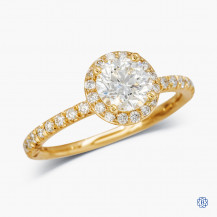 14kt Yellow Gold 0.90ct Maple Leaf Diamond Engagement Ring