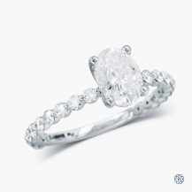18kt White Gold 1.01ct Maple Leaf Diamond Engagement Ring