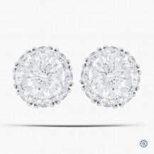 18kt White Gold 1.40ct Maple Leaf Diamonds Stud Earrings