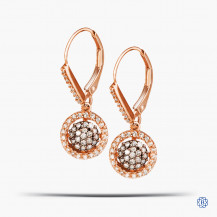 10kt Rose Gold and Diamond Drop Earrings