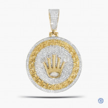 10kt Yellow Gold Custom Made 2.28ct Diamond Rolex Pendant