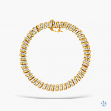14kt Yellow Gold and Rhodium Plated Lady's 1.00ct Diamond Bracelet