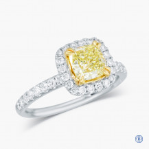 18kt White and Yellow Gold 1.00ct Natural Fancy Yellow Diamond Ring