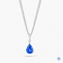 18kt White Gold Tanzanite and Diamond Necklace