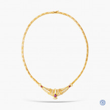 18kt Yellow Gold Ruby and Diamond Necklace