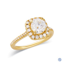 14kt Yellow Gold Lady's Lab-Created Round Brilliant Cut 1.06ct Diamond Engagement Ring 