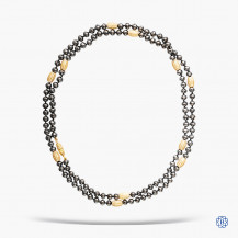 18kt Yellow Gold Black Diamond Necklace