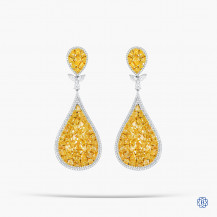 18kt White Gold 10.32cts Natural Yellow Diamond Earrings